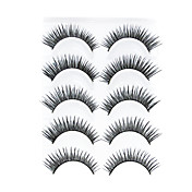 5 Paar schwarze handgefertigte Verlängerung fiberfalse Wimpern
