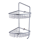 Contemporary Triangle Double Layer Wall-mounted Brass Soap Basket