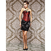 Fabulous Cotton With Jacquard Strapless Front Busk Closure Corsets Shapewear (More Colors)