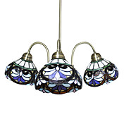 Tiffany Glass Chandeliers with 3 Lights