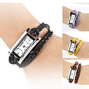 kvinder pu analog quartz armbånd ur (assorterede farver)