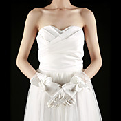 satin / dentelle doigts des gants poignets longueur de mariée avec l'arc (plus de couleurs)