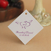 Personalized Rhombus Favor Tag - Blue Flying Dandelion (Set of 30)