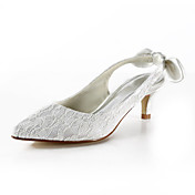 Lace Kitten Heel Pointy Toe/ Closed Toe Wedding Shoes(More Colors)