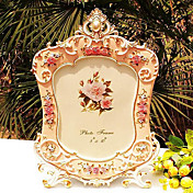 10 "Pink Floral Polyresin Picture Frame