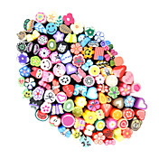 100er 3d Zuckerrohr-Stick Stab Sticker Nail Art Dekorationen (zufällige Farbe)