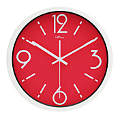 Elegante Dial Rojo Reloj de pared en acero inoxidable