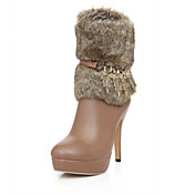 Leatherette Stiletto Heel Platform Ankle Boots With Chain Party/Evening Shoes (More Colors)