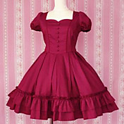 Short Sleeve Knee-length Red Classic Lolita Dress
