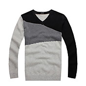 Casual Color Block V-neck Sweater