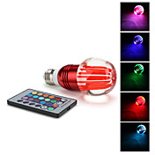 E27 3W RGB Light Apple Shaped LED Crystal Ball Bulb (85-265V)