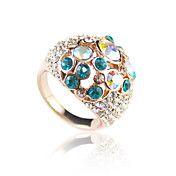 Elegant Rose gullbelagt Round Multicolor Crystal Ring