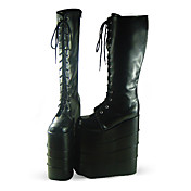 Black PU Leather 25cm Platform Punk Lolita Boots