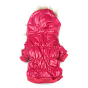 Casaco Quente com Capuz para Cachorros (XS-XL, Vermelho)