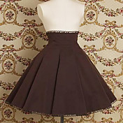 Hasta la rodilla de algodón plisado Brown Classic Lolita Falda