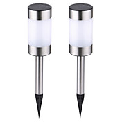 Set of 2 Solar Led Light Garden Path Marker Mini Bollard Patio Lamp