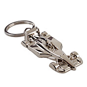 Metal Silver Racing Car Keychain