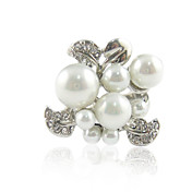 Gorgeous Platinum belagt / Rose Gold Plated Flower Shape Pearl Ring (Flere farger)