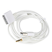 30-pin macho a USB audio y cable de 3,5 mm estéreo aux para el ipad, iphone y ipod