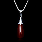 Fine Jewelry Элегантный Teardrop Агатовые серебро Ожерелье