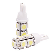 T10 Car Light em um par (5050, 4W, Lumen (LM) 110, temperatura de cor 6000-6500K, 12V, com 9 LEDs, luz branca)