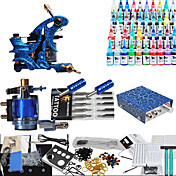 2 Cast Iron Tattoo Gun Kit for Lining and Shading(40 5ml Colors Included)