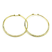 Elegant Brass with Rhinestone Round Hoop Earrings(More Colors)