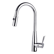 Alça Latão Único Pull Out Concluir Cozinha torneira-Chrome