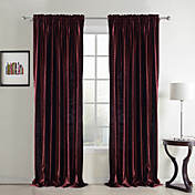 (Two Panels) Classic Velvet Solid Lined Curtains