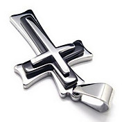Men's Layered Cross Pendant(Free Chain)(4.5*2.7*.7CM)