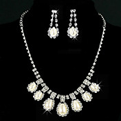 Aleación única con Set Rhinestone / joyería de perlas de imitación de las mujeres incluyendo collares, aretes