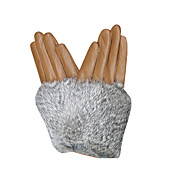 Elegant lammeskind læder vinterhandsker med Kaninpels Cuff (Flere farver)