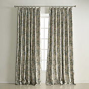 (Two Panels) Traditional Floral Reversible Blackout Curtains