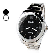 Men's Steel Analog Quartz Wrist Watch with Calendar (Assorted Colors)