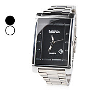 Men's Steel Analog Quartz Wrist Watch with Calendar (Assorted Colors)