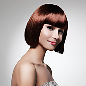 capless curto bob brown bater peruca sintética completa