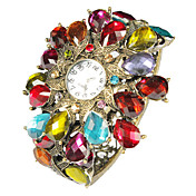 Charmant Legering met Multicolor Crystal Quartz Dress horloge