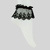 Black Cotton Lace Gothic Lolita  Ankle Socks