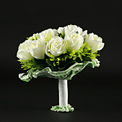 ronde élégante main liée bouquet de mariage en satin rose