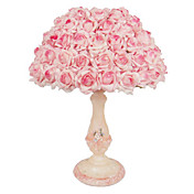Lampe de table 40W avec les roses roses sur l'Ombre