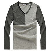 Herren V-Ausschnitt schlanke lange Ärmel T-Shirt