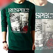 Männer letter print Rundhals T-Shirt
