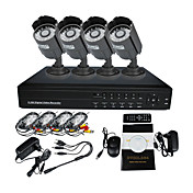 4 CH DVR Warterproof Outdoor IR CCTV Home Security Surveillance Camera System (IR 10m, 4CH D1 opname)