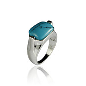 Charming Alloy Square Imitation Gem Stone Ring