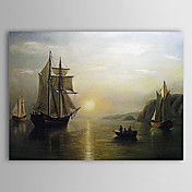 Håndmalt oljemaleri A Sunset ro i Fundybukta Landscape Bradford William