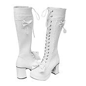 Håndlavet Hvid PU Læder 8cm High Heel Søde Lolita Boots