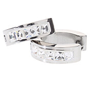 5 Diamond Stainless Steel Los Pendientes color verdadero