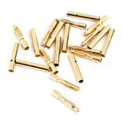 10pairs Oro Grueso Plated 2.0mm Conector Plug Bullet Plátano