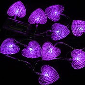 1.5M 10 Jefes Corazón Púrpura luz LED String (Utilice la batería) - Decoración de Navidad y Halloween