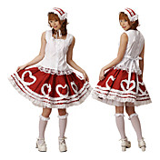 Sleeveless Knee-length white and Red Cotton Princess Lolita Outfit